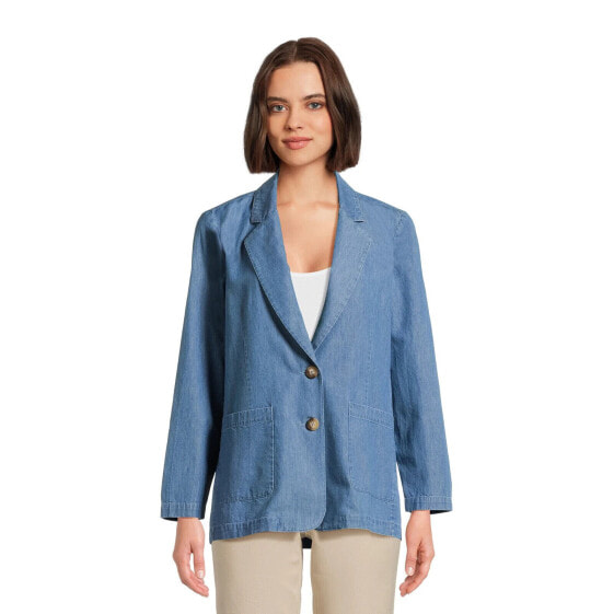 Time and Tru Women's Denim Relaxed Mid-Length Blazer Size XL (16-18)