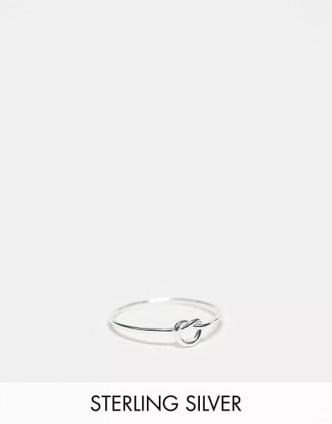 ASOS DESIGN sterling silver ring with knot design