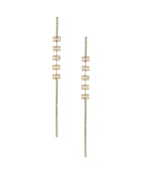 On The Line 18K Gold Plated Linear Earrings