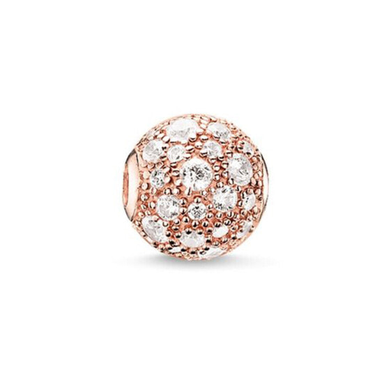 Thomas Sabo Damen Bead Charm-Einhänger Crushed Pavé 925 Silber rosegold K0105-416-14