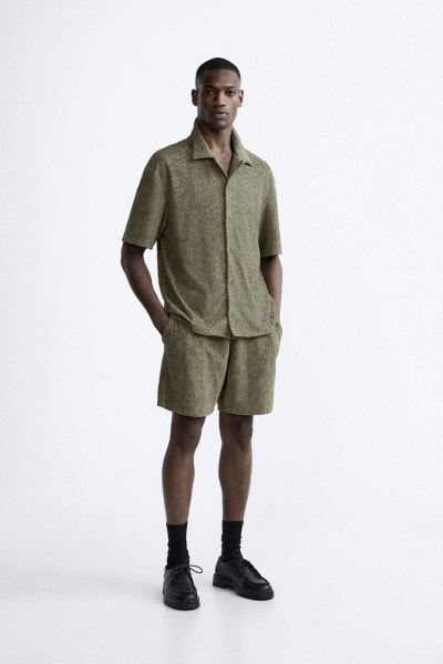 Lettuce-edge jacquard bermuda shorts