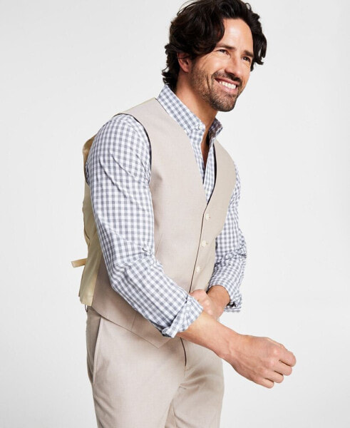 Men's Modern-Fit TH Flex Stretch Chambray Suit Separate Vest