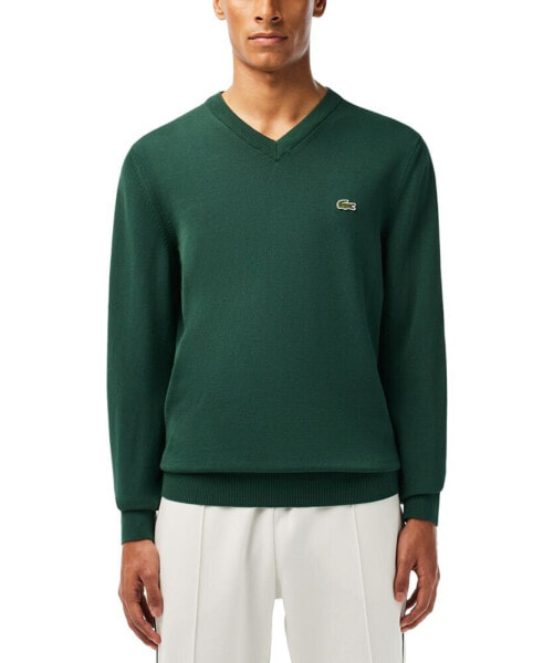 Men's Regular-Fit Solid V-Neck Sweater