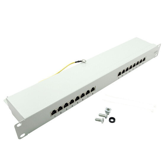 LogiLink NP0056 - Grey - Metal - Rack mounting - 1U - ISO/IEC 11801 - TIA/EIA 568C.2 - 482.6 mm