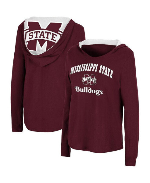 Women's Maroon Mississippi State Bulldogs Catalina Hoodie Long Sleeve T-shirt