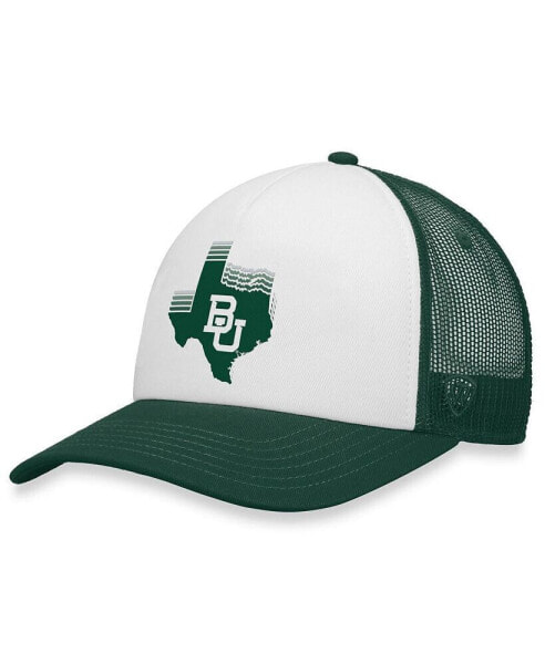 Men's White, Green Baylor Bears Tone Down Trucker Snapback Hat