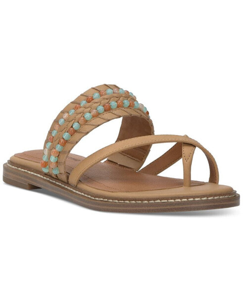 Women's Kaykey Beaded Crisscross Flat Sandals