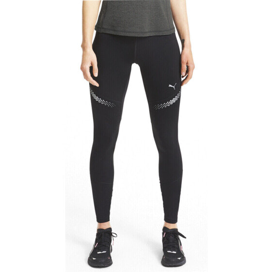 Puma Runner Id Regular Rise Running Leggings Womens Black Athletic Casual 519354