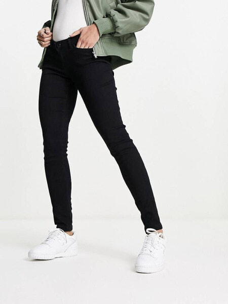 Noisy Allie May low rise skinny jeans in washed black