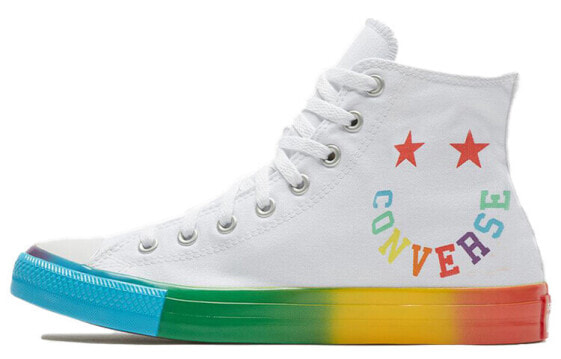 Кеды высокие Converse All Star Hi Smiley Multi, белые, унисекс