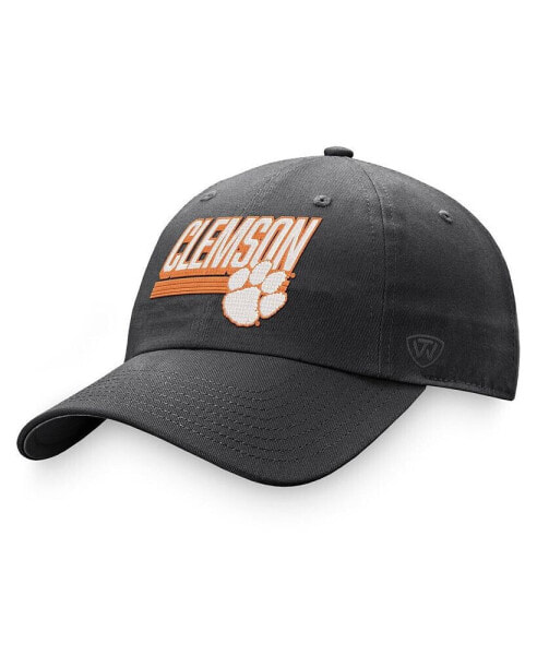 Men's Charcoal Clemson Tigers Slice Adjustable Hat