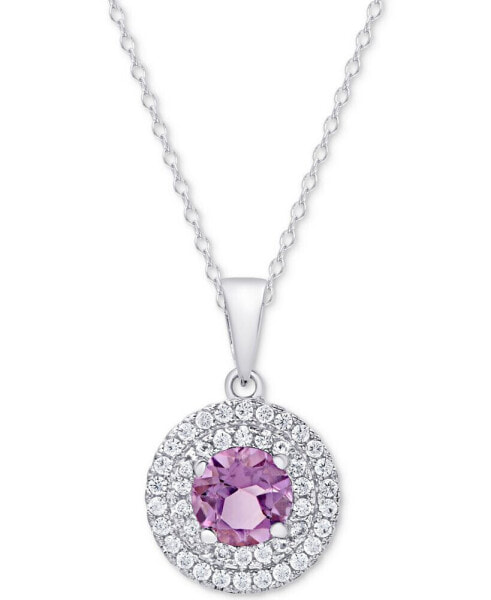 Macy's amethyst (1-1/3 ct. t.w.) & White Topaz (3/8 ct. t.w.) Pendant Necklace in Sterling Silver