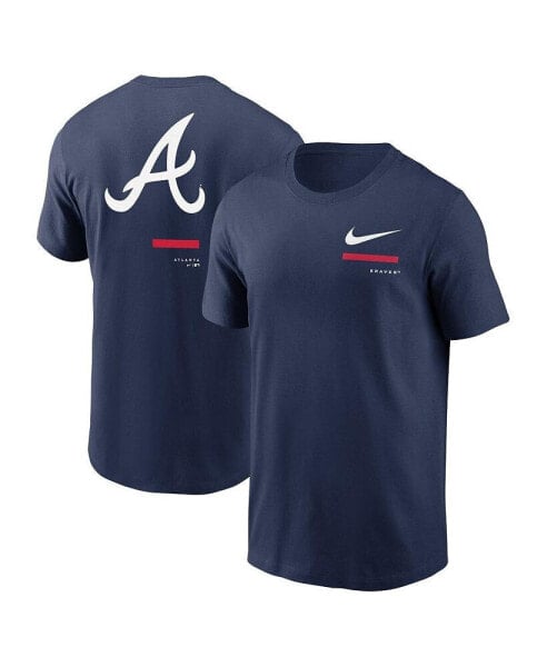 Men's Navy Atlanta Braves Over the Shoulder T-shirt