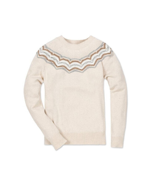 Women's Organic Cotton Long Sleeve Fair Isle Raglan Sweater