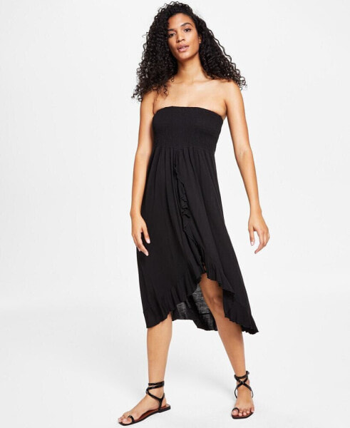 Strapless High-Low Dress Cover-Up