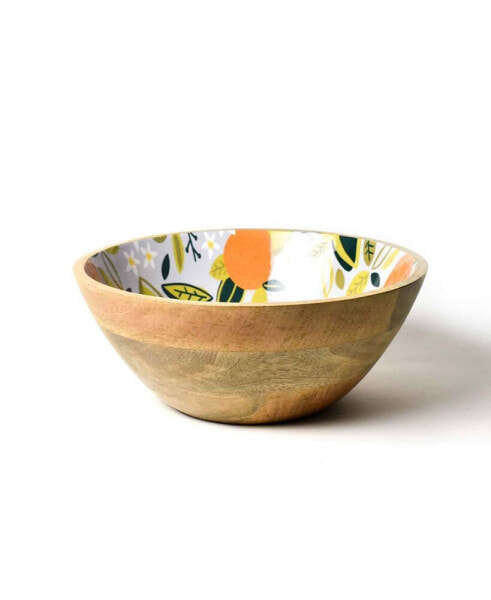 by Laura Johnson Citrus Mango Wood Footed Bowl