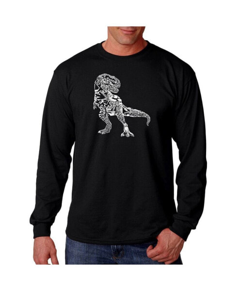 Men's Word Art Long Sleeve T-Shirt- Dinosaur