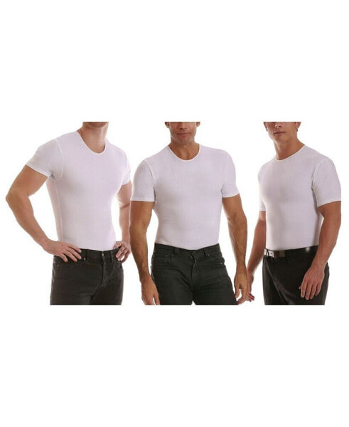 Insta Slim Men's 3 Pack Compression Short Sleeve Crew-Neck T-Shirts