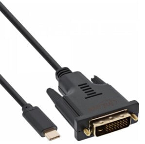InLine USB Display Cable - USB-C male / DVI male (DP Alt Mode) - black - 1m