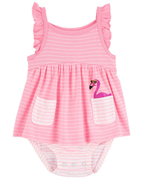 Baby Flamingo Sunsuit 24M