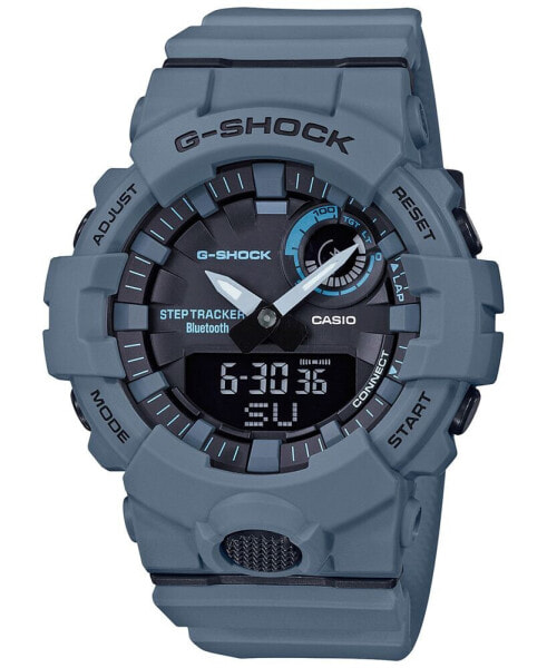 Men's Analog Digital Step Tracker Gray-Blue Resin Strap Watch 48.6mm