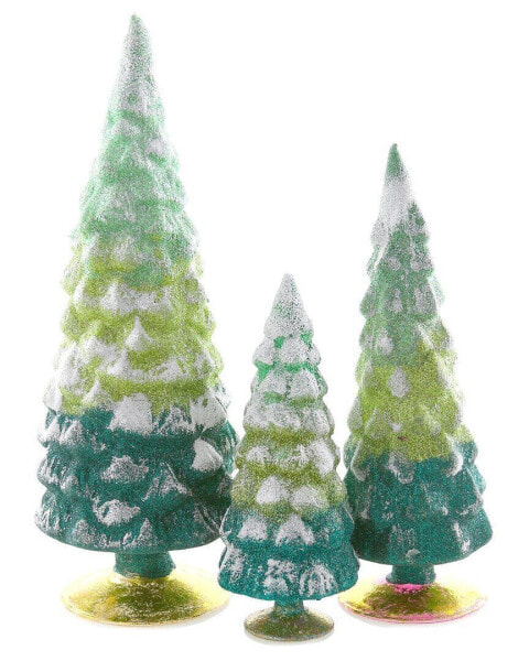 Cody Foster & Co. Gltr Gradient Tree Set Of 3 Green