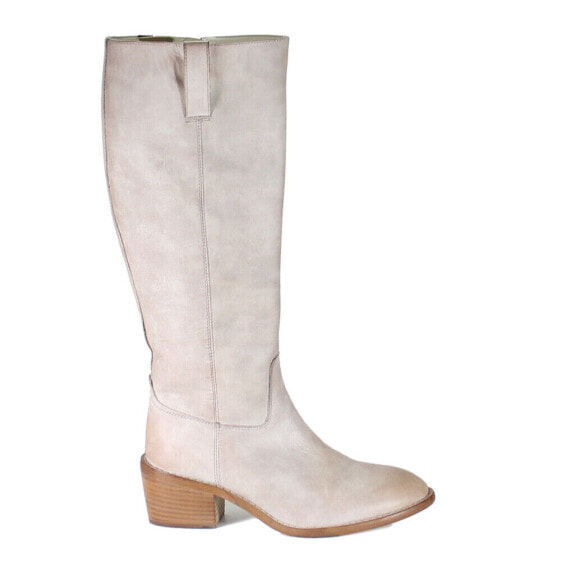 Diba True Fig Garden Knee High Pull On Round Toe Womens Off White Casual Boots