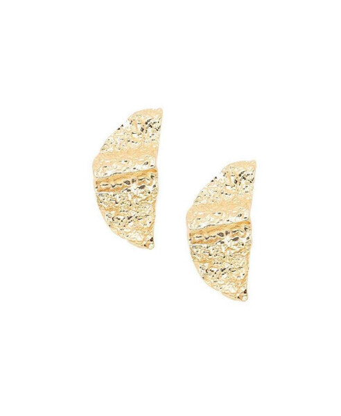 Women's Gold Dented Metallic Drop Earrings