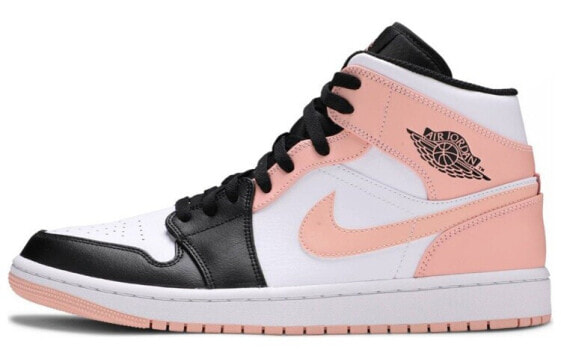 Кроссовки Nike Air Jordan 1 Mid Arctic Orange Black Toe (Розовый)