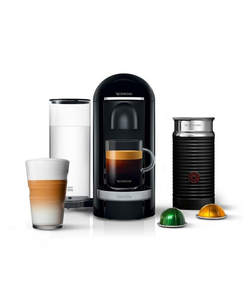 Кофемашина Nespresso Vertuo Plus Deluxe с аэрокиносом, черная, для кофе и эспрессо