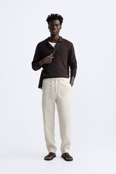 100% linen trousers