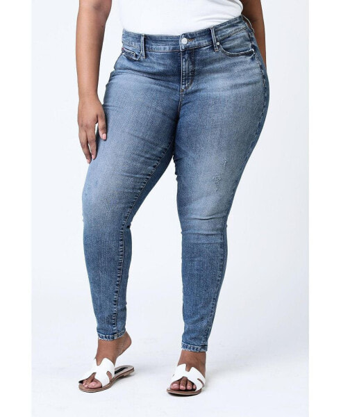 Plus Size Mid Rise Ankle Skinny Jeans