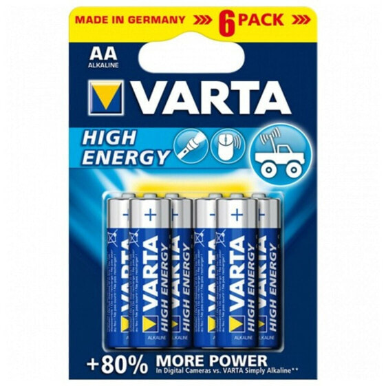 Щелочная батарейка Varta 4906121446 AA High Energy 1.5 V (6 Предметы)