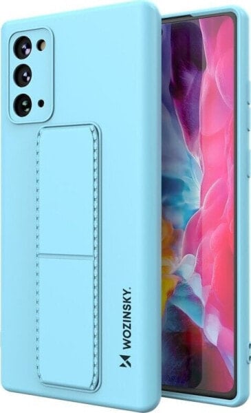 Wozinsky Wozinsky Kickstand Case elastyczne silikonowe etui z podstawką Samsung Galaxy Note 20 niebieski