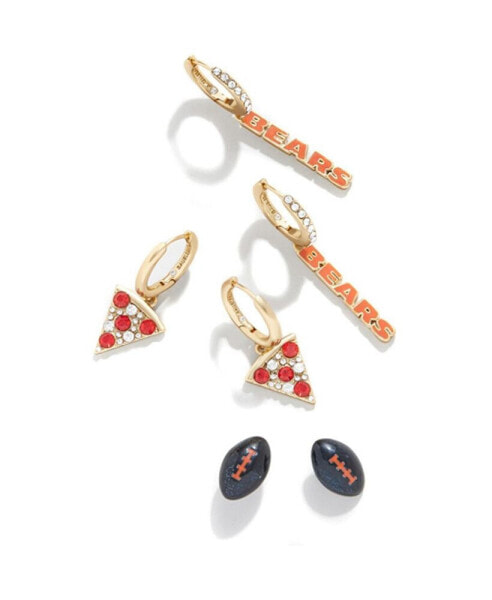 Серьги Baublebar Chicago Bears в трех шт.