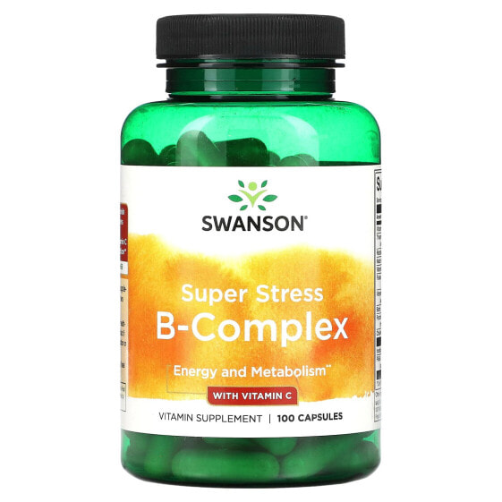 Витамины группы B Swanson Super Stress B-Complex с витамином C, 240 капсул