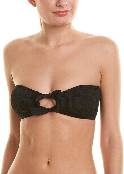 L Space Women's Swimwear Black Sheer Dot Kristen Bikini Top sz. Medium 167075