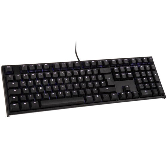 Ducky One 2 Backlit PBT Gaming Tastatur, MX-Speed-Silver, weiße LED - schwarz