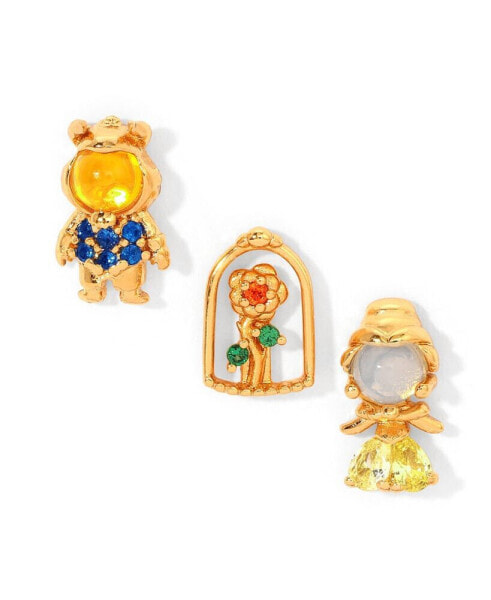 Crystal Multi-Color Disney Princess Beauty and the Beast Stud Earring Set