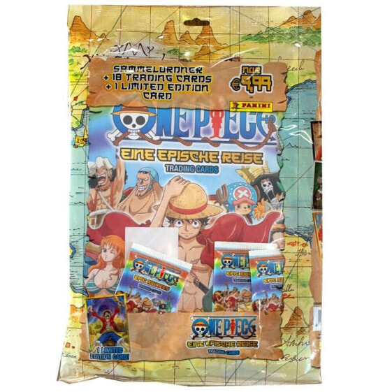 Настольная игра для компании Panini One Piece Starter Pack Epic Journey - 18 торговых карт, альбом для коллекционирования, 1 из 9 лимитированных карт.