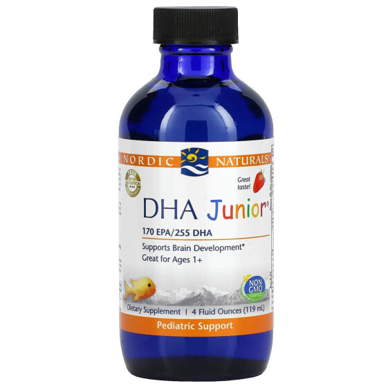 DHA Junior, Ages 1+, Strawberry, 4 fl oz (119 ml)