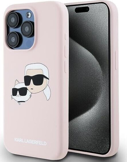 Karl Lagerfeld Karl Lagerfeld KLHMP15XSKCHPPLP iPhone 15 Pro Max 6.7" różowy/pink hardcase Silicone Karl & Choupette MagSafe