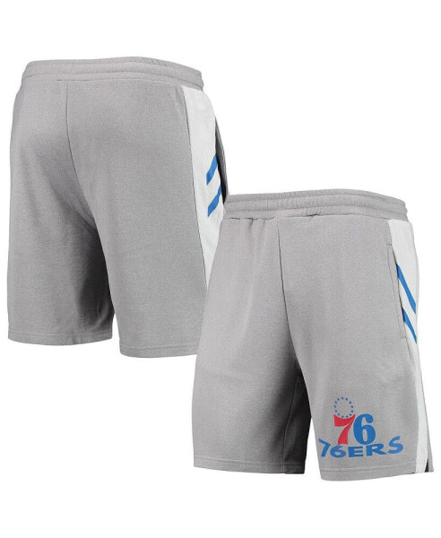 Шорты Concepts Sport Philadelphia 76ers серого цвета для мужчин