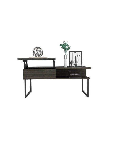 Lift Top Coffee Table Juvve, One Shelf, Carbon Espresso Onyx Finish