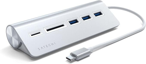Адаптер для MacBook Satechi Type-C Aluminum USB Hub & Card Reader Silber USB-C