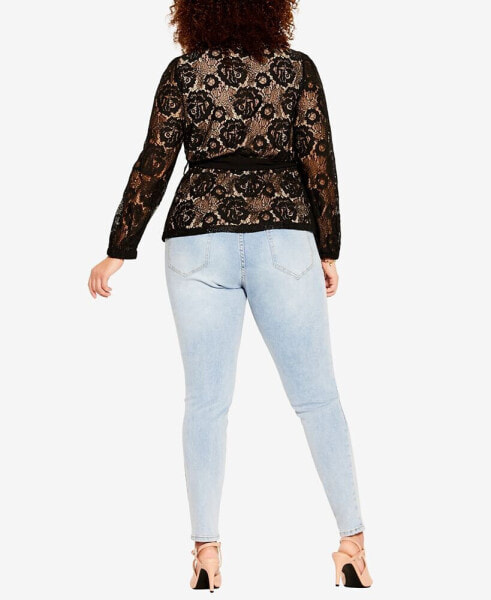 Plus Size Lace Fly Away Top