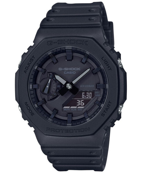 Часы и аксессуары CASIO G-Shock мужские Аналого-Цифровые с черным ремешком из силикона 45.4 мм