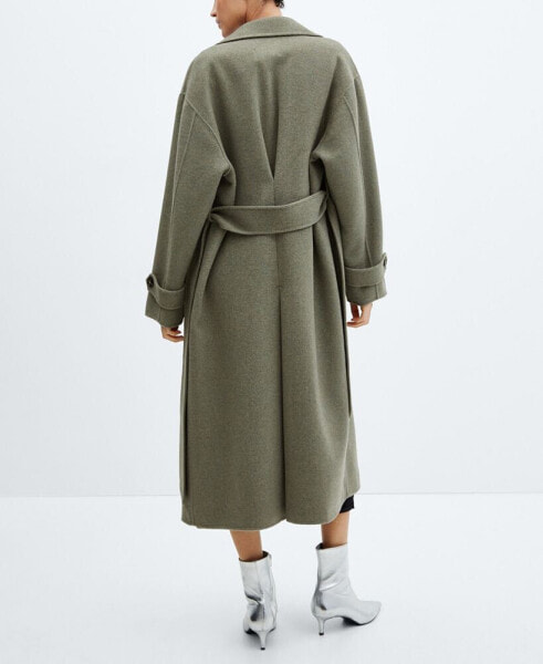 Women's Belted Woolen Coat