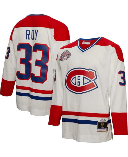 Men's Patrick Roy White Montreal Canadiens 1992 Blue Line Player Jersey