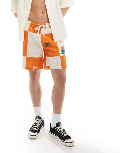 Parlez cabo printed cotton shorts in orange